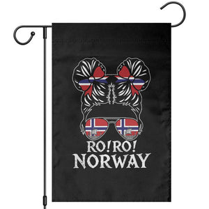 Ro Ro Norwegian Viking Ship Messy Bun Girl Garden Flag TS14 Black Print Your Wear