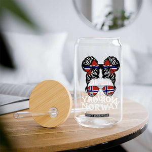 Ro Ro Norwegian Viking Ship Messy Bun Girl Glass Can TS14 Print Your Wear