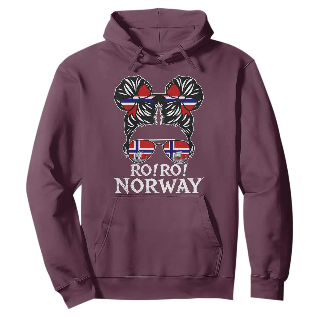 Ro Ro Norwegian Viking Ship Messy Bun Girl Hoodie TS14 Maroon Print Your Wear