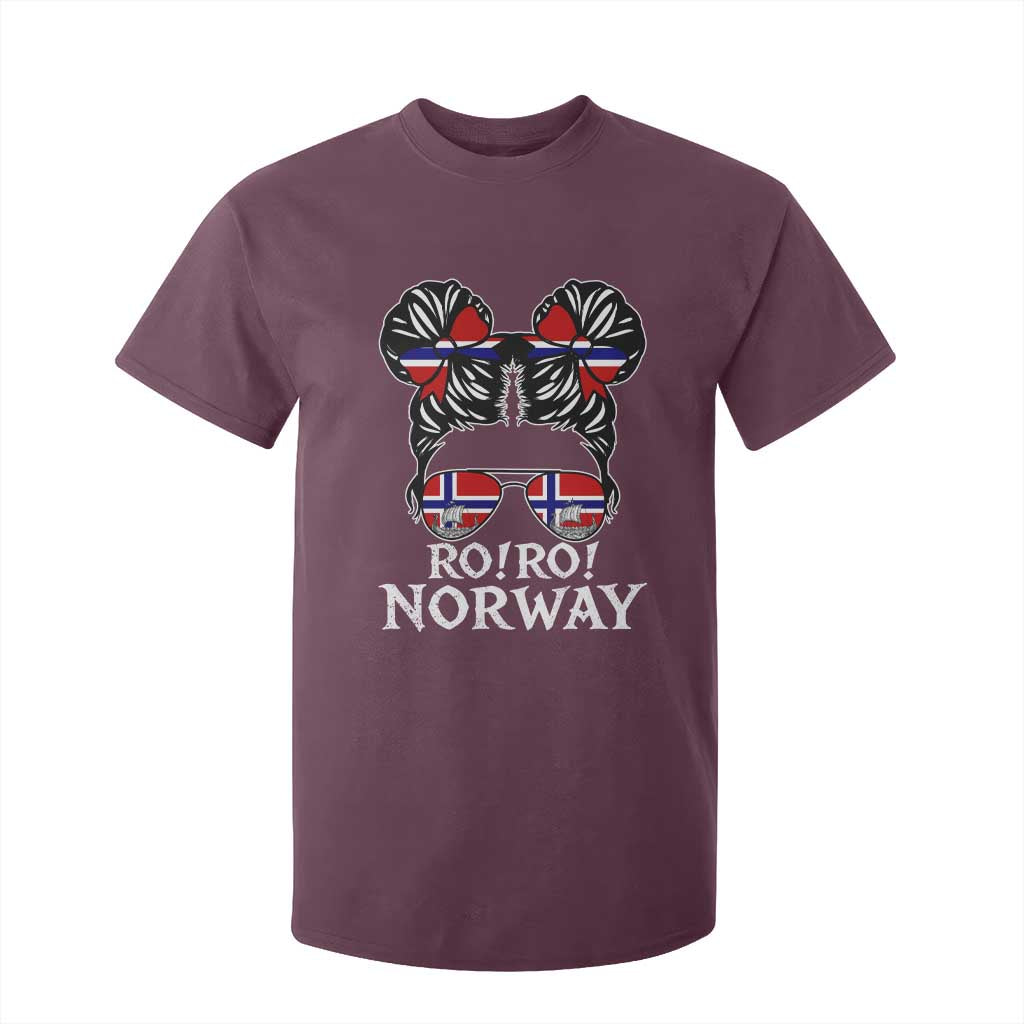 Ro Ro Norwegian Viking Ship Messy Bun Girl T Shirt For Kid TS14 Maroon Print Your Wear
