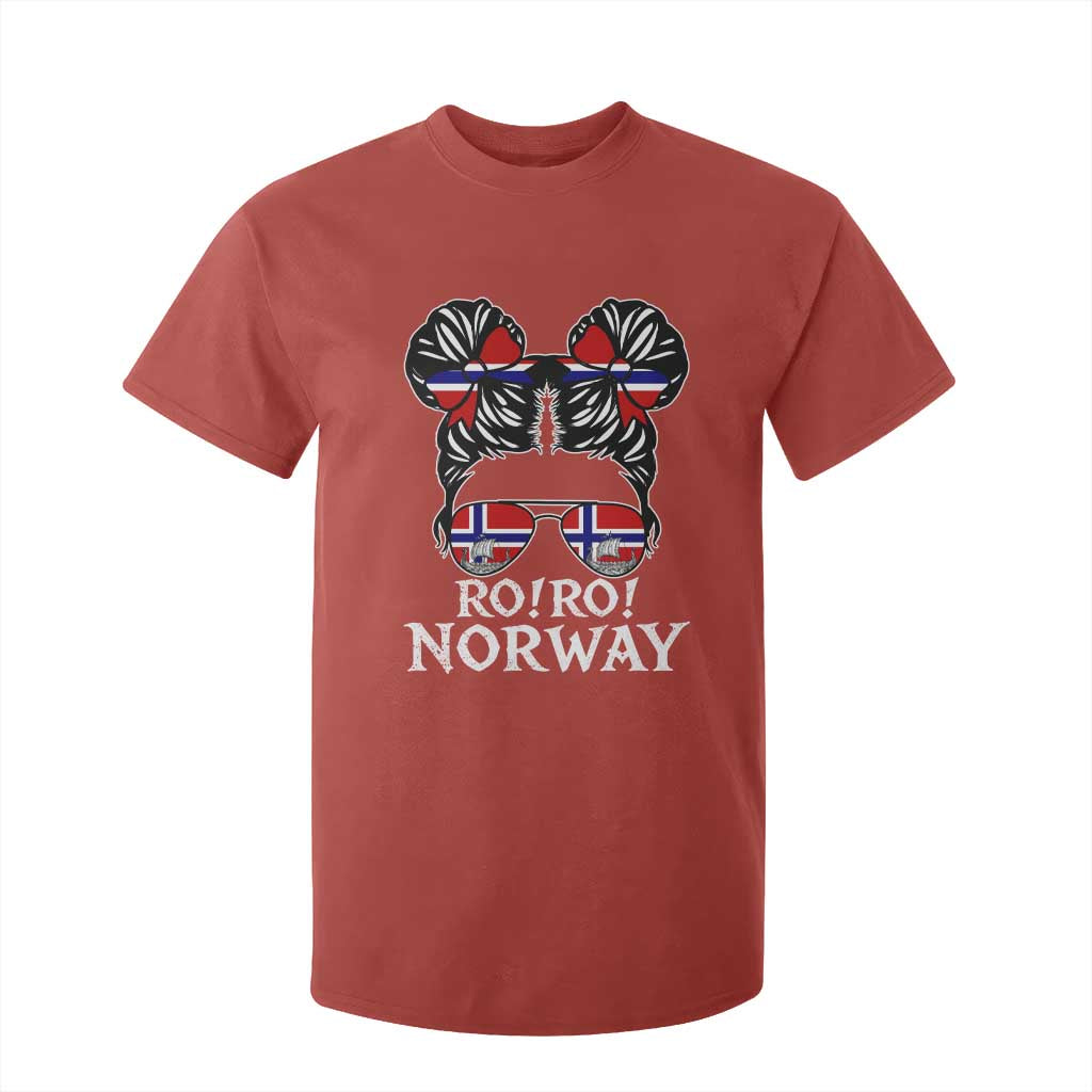 Ro Ro Norwegian Viking Ship Messy Bun Girl T Shirt For Kid TS14 Red Print Your Wear