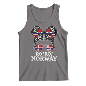 Ro Ro Norwegian Viking Ship Messy Bun Girl Tank Top TS14 Deep Heather Print Your Wear