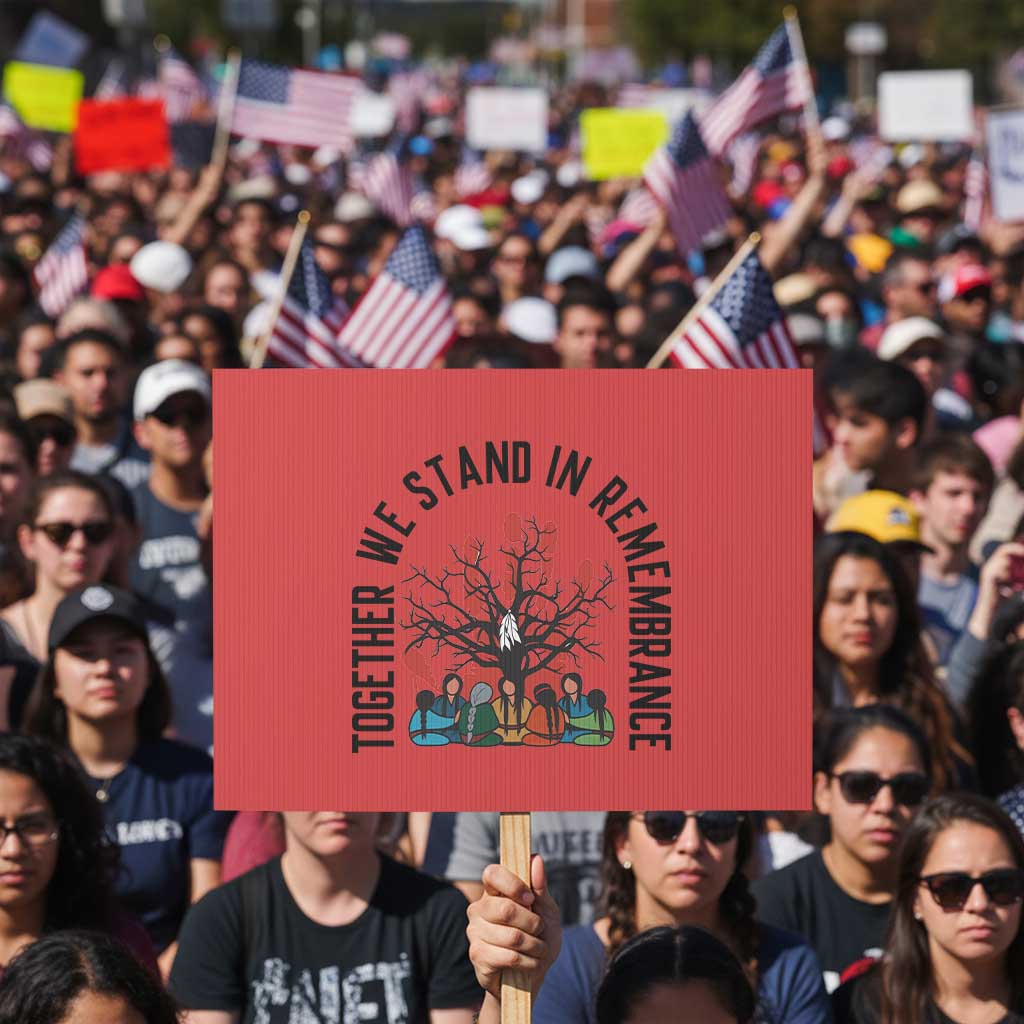 Native American Orange Unity Day Protest Sign Together We Stand In Remembrance TS14 Horizontal 18