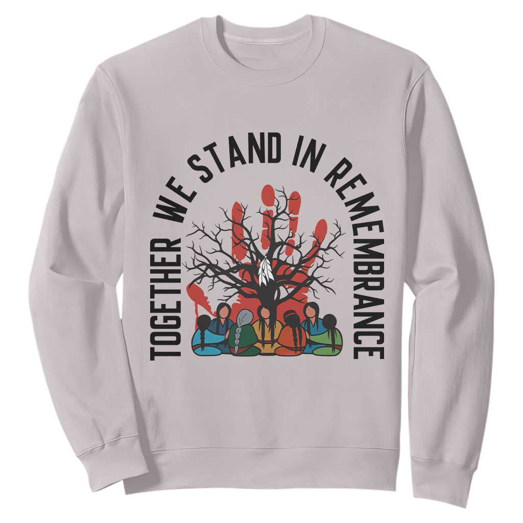 Native American Orange Unity Day Sweatshirt Together We Stand In Remembrance TS14 Ice Gray Print Your Wear