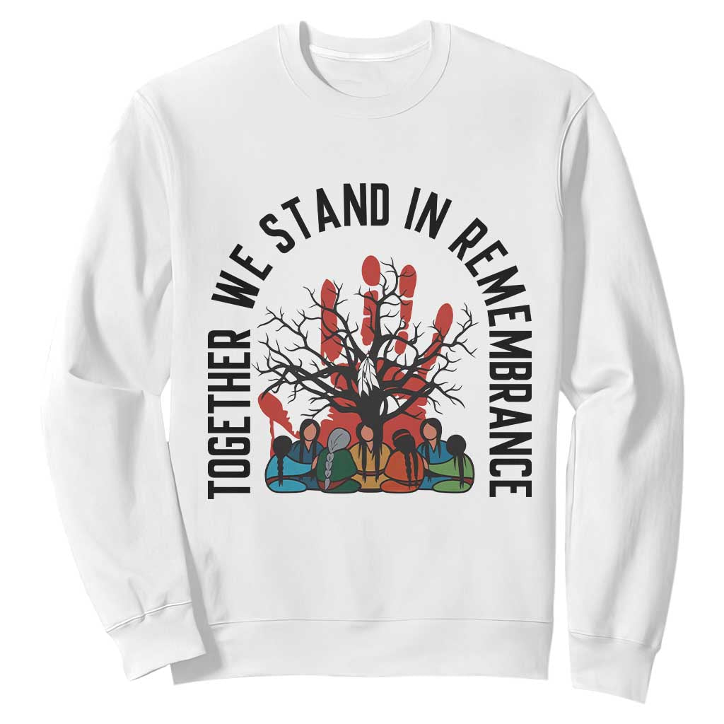 Native American Orange Unity Day Sweatshirt Together We Stand In Remembrance TS14 White Print Your Wear