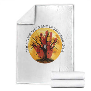 MMIW Red Hand Indigenous Native American Throw Blanket Together We Stand In Remembrance TS14 White Print Your Wear