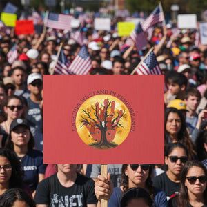 MMIW Red Hand Indigenous Native American Protest Sign Together We Stand In Remembrance TS14 Horizontal 18" × 24" Red Print Your Wear