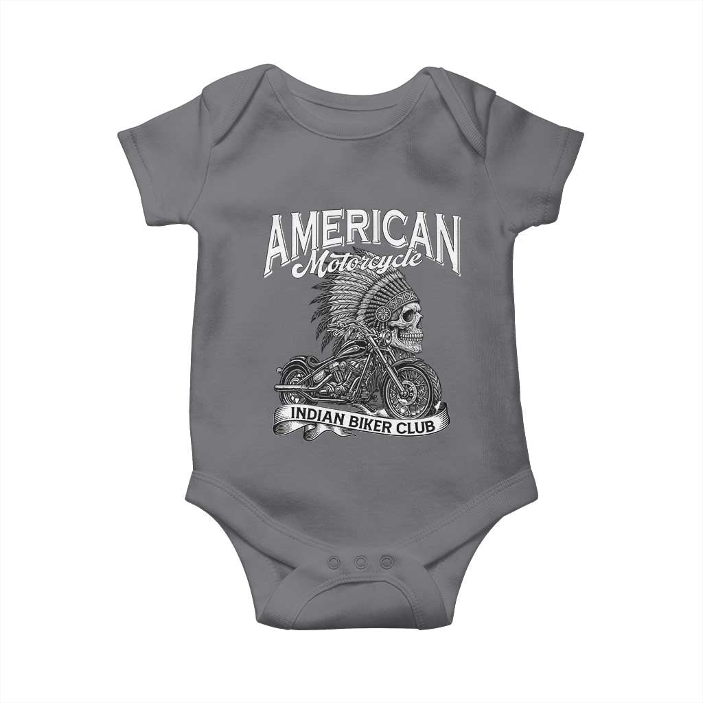 American Mortocycle Indian Native Bikes Club Baby Onesie TS14 Charcoal Print Your Wear