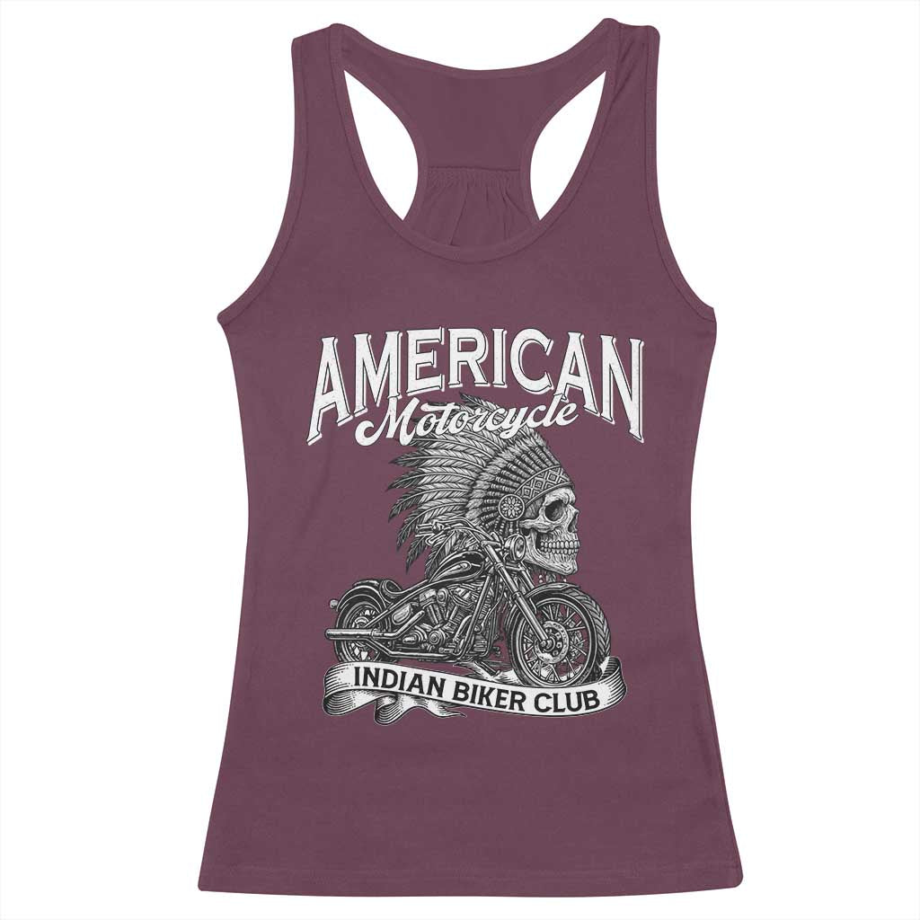 American Mortocycle Indian Native Bikes Club Racerback Tank Top TS14 Maroon Print Your Wear