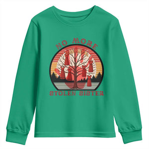No More Stolen Sister Youth Sweatshirt Red Hand MMIW Awareness America Native TS14 Irish Green Print Your Wear