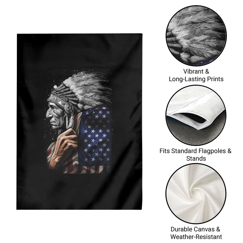 Indian Chief Native American USA Flag Garden Flag TS14 Print Your Wear