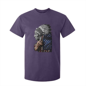 Indian Chief Native American USA Flag T Shirt For Kid TS14 Purple Print Your Wear