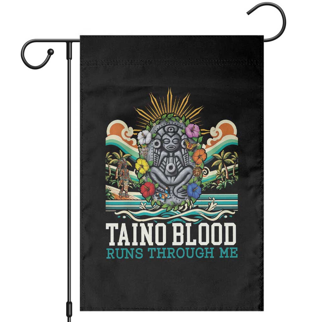 Indigenous Taino Warrior Puerto Rico Carribbean Culture Garden Flag Taino Blood Runs Through Me TS14 Black Print Your Wear