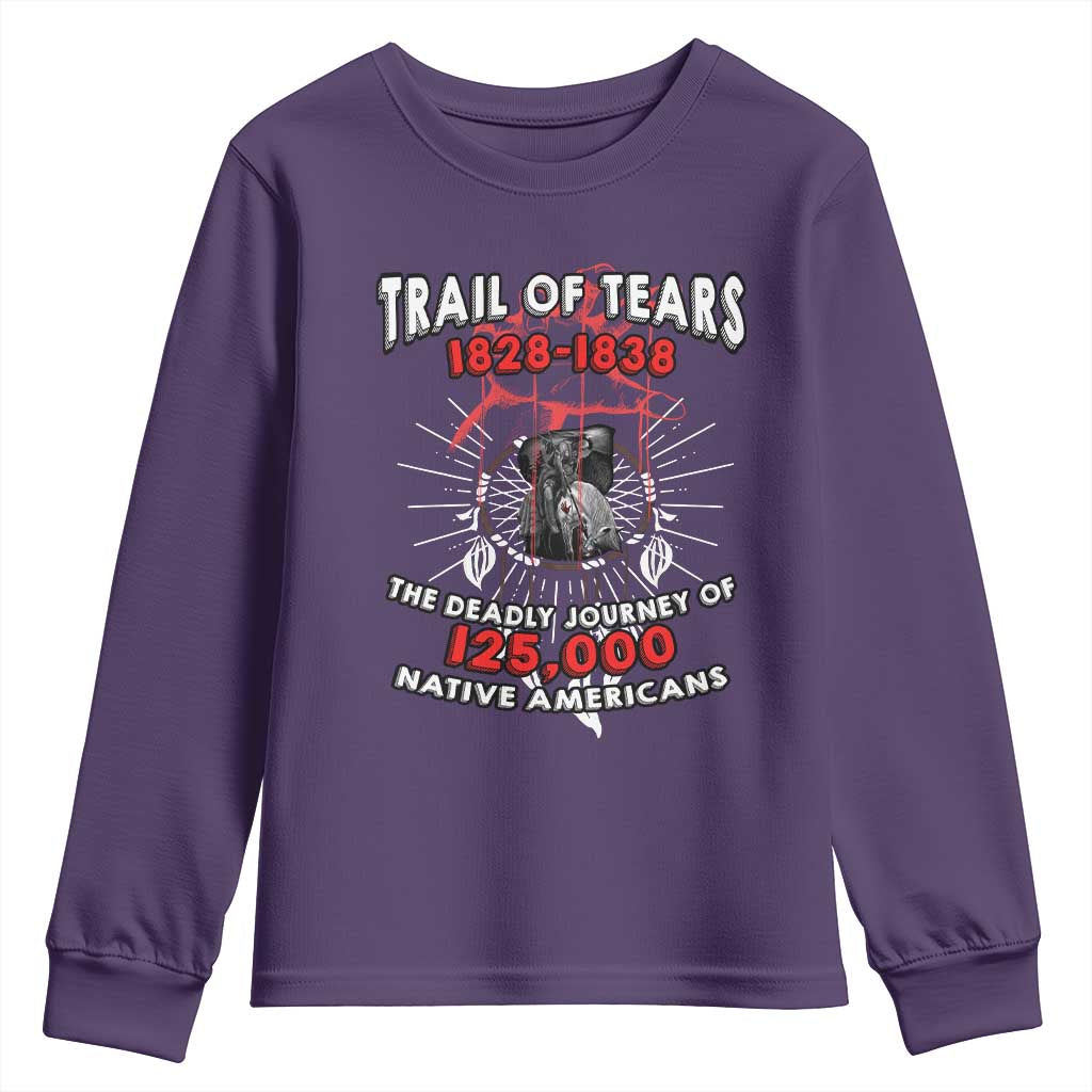Native American Trail Of Tears Deadly Journey Youth Sweatshirt TS14 Purple Print Your Wear