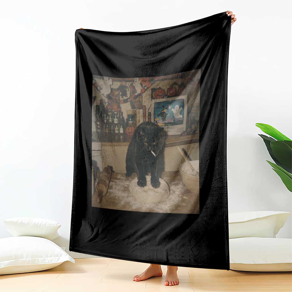 Spooky Biscuits Bakery Throw Blanket Funny Black Cat Halloween Gift TS14 Print Your Wear