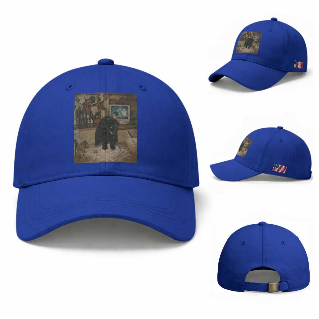 Spooky Biscuits Bakery Baseball Cap Funny Black Cat Halloween Gift TS14 Baseball Cap Universal Fit Royal Blue Print Your Wear