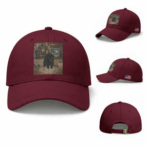 Spooky Biscuits Bakery Baseball Cap Funny Black Cat Halloween Gift TS14 Baseball Cap Universal Fit Maroon Print Your Wear