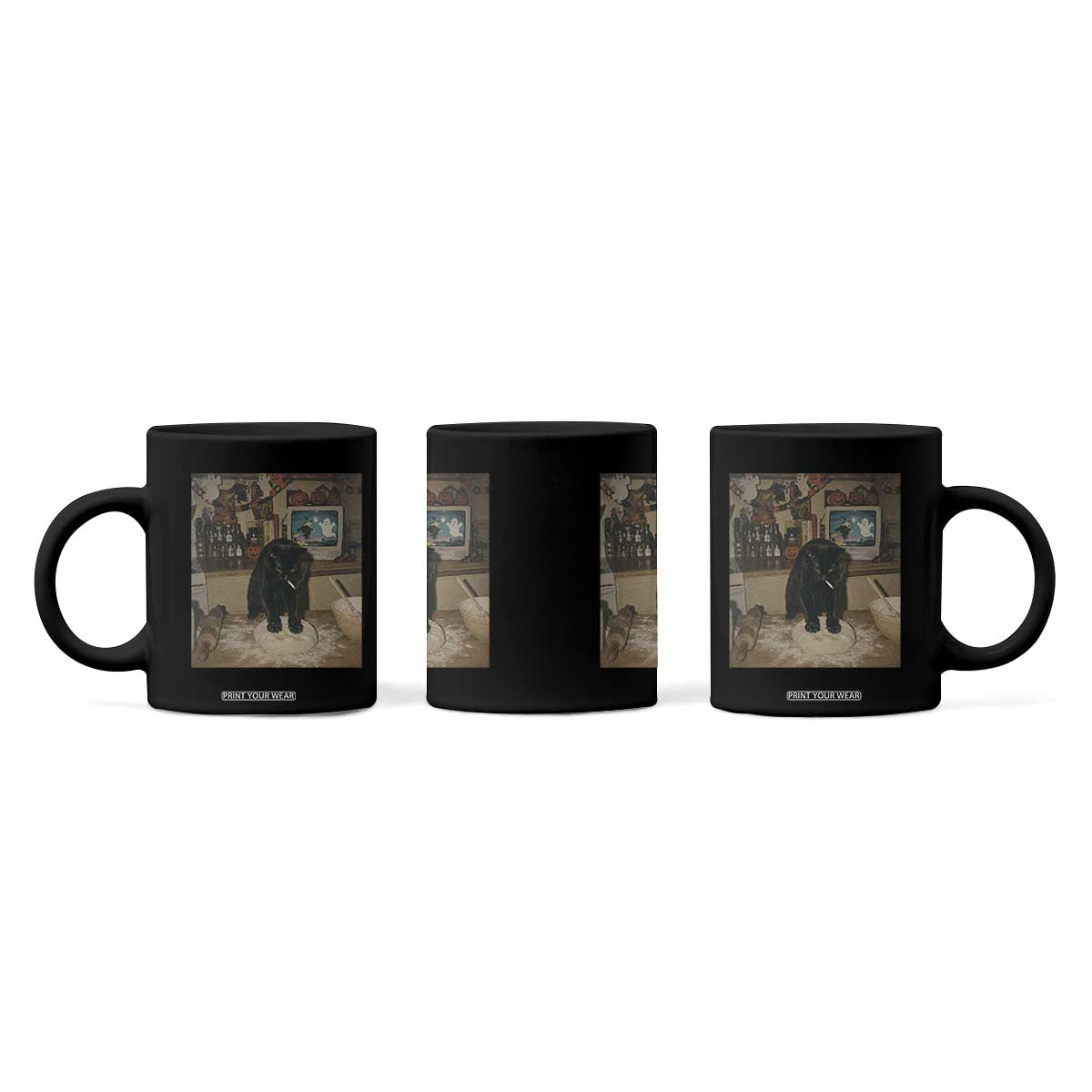 Spooky Biscuits Bakery Coffee Mug Funny Black Cat Halloween Gift TS14 Print Your Wear