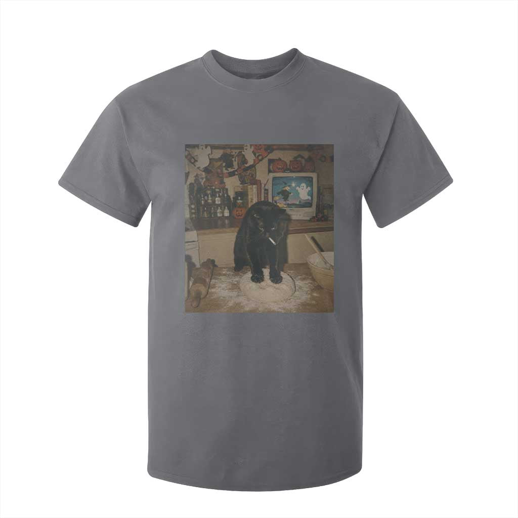Spooky Biscuits Bakery T Shirt For Kid Funny Black Cat Halloween Gift TS14 Charcoal Print Your Wear