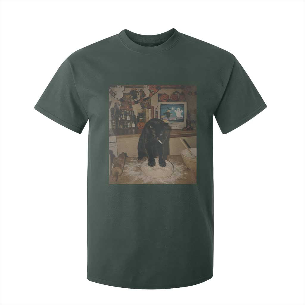 Spooky Biscuits Bakery T Shirt For Kid Funny Black Cat Halloween Gift TS14 Dark Forest Green Print Your Wear