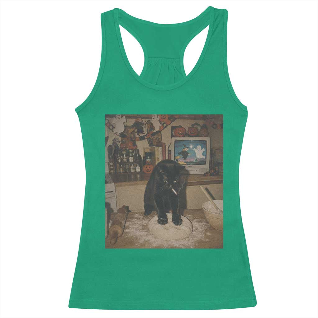 Spooky Biscuits Bakery Racerback Tank Top Funny Black Cat Halloween Gift TS14 Irish Green Print Your Wear