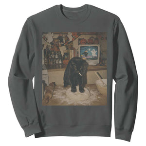 Spooky Biscuits Bakery Sweatshirt Funny Black Cat Halloween Gift TS14 Dark Heather Print Your Wear
