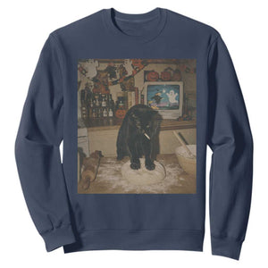 Spooky Biscuits Bakery Sweatshirt Funny Black Cat Halloween Gift TS14 Navy Print Your Wear