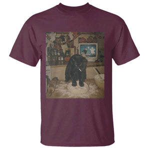 Spooky Biscuits Bakery T Shirt Funny Black Cat Halloween Gift TS14 Maroon Print Your Wear