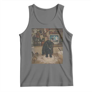 Spooky Biscuits Bakery Tank Top Funny Black Cat Halloween Gift TS14 Black Heather Print Your Wear