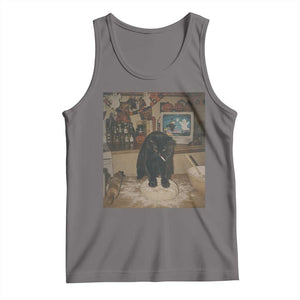 Spooky Biscuits Bakery Tank Top Funny Black Cat Halloween Gift TS14 Deep Heather Print Your Wear