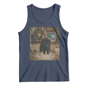 Spooky Biscuits Bakery Tank Top Funny Black Cat Halloween Gift TS14 Navy Print Your Wear