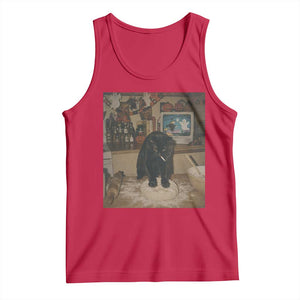 Spooky Biscuits Bakery Tank Top Funny Black Cat Halloween Gift TS14 Red Print Your Wear