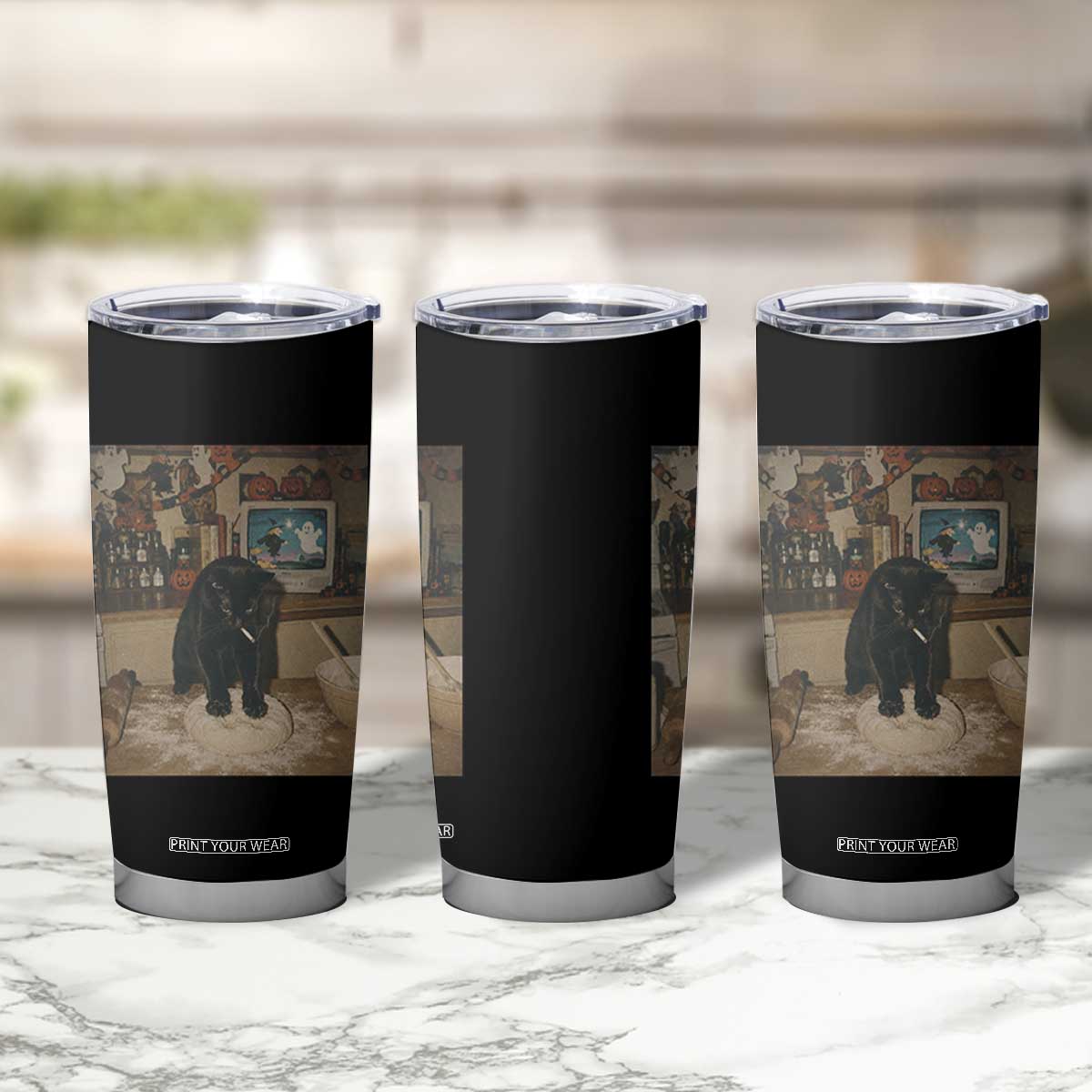 Spooky Biscuits Bakery Tumbler Cup Funny Black Cat Halloween Gift TS14 Print Your Wear
