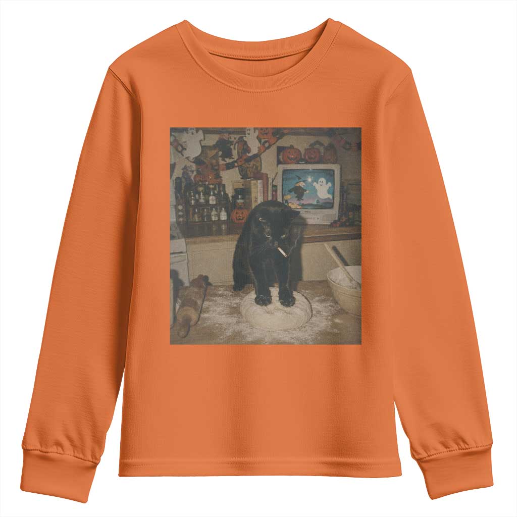 Spooky Biscuits Bakery Youth Sweatshirt Funny Black Cat Halloween Gift TS14 Orange Print Your Wear
