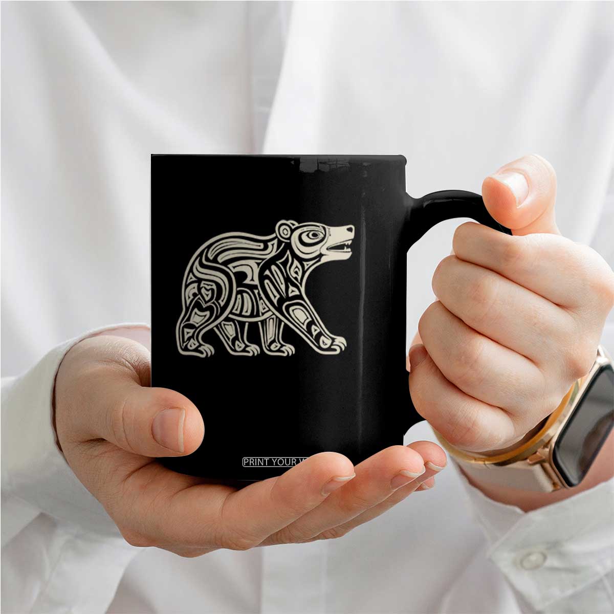 Bear Native Formline Art Salish Haida Tlingit Pacific Animal Coffee Mug TS14 Print Your Wear
