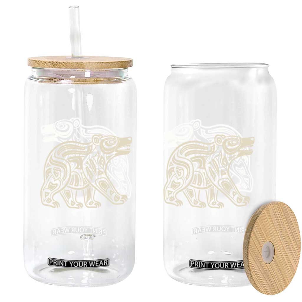 Bear Native Formline Art Salish Haida Tlingit Pacific Animal Glass Can TS14 Print Your Wear