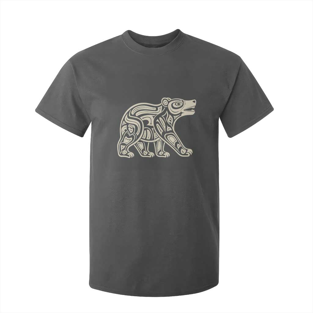 Bear Native Formline Art Salish Haida Tlingit Pacific Animal T Shirt For Kid TS14 Dark Heather Print Your Wear