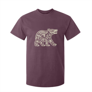 Bear Native Formline Art Salish Haida Tlingit Pacific Animal T Shirt For Kid TS14 Maroon Print Your Wear