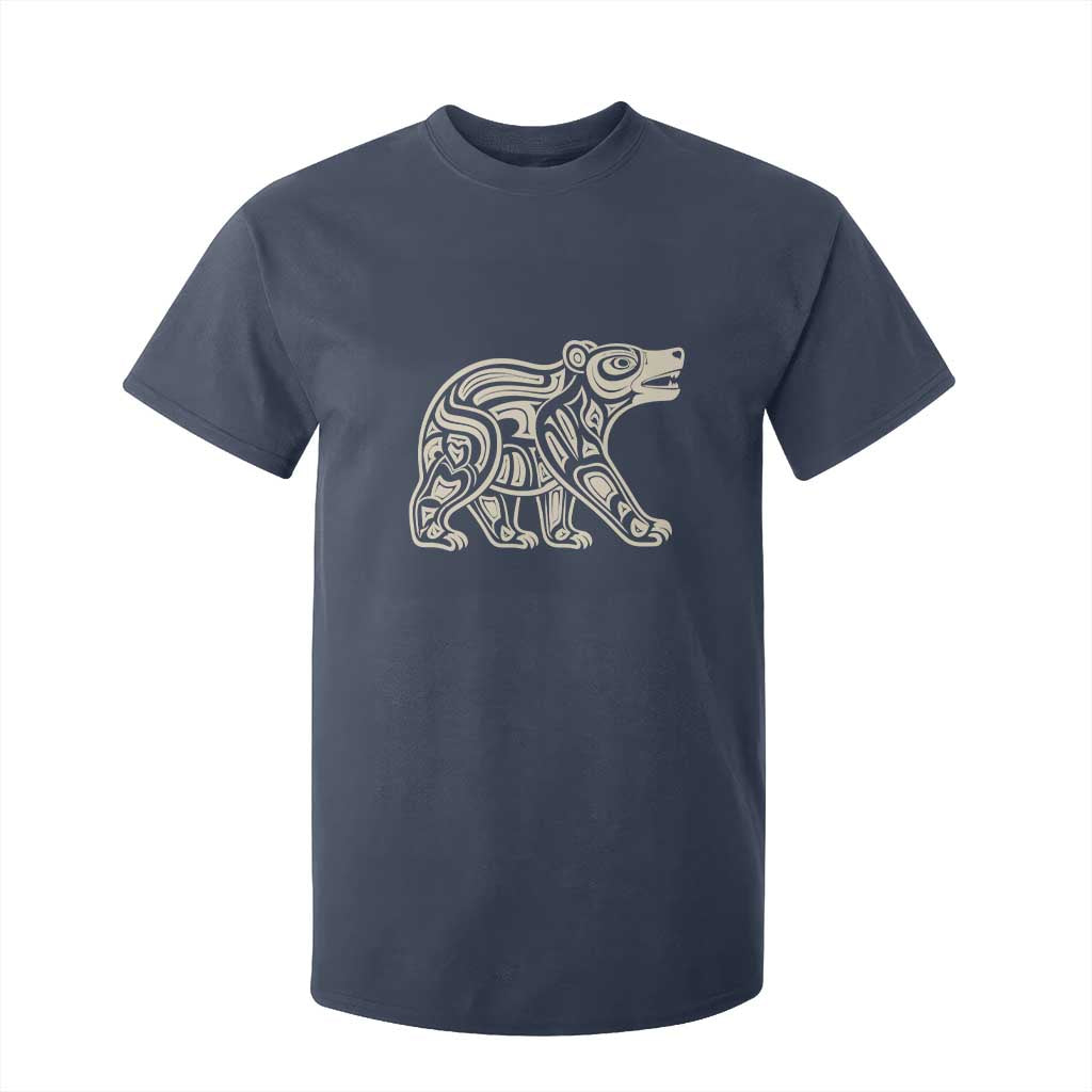 Bear Native Formline Art Salish Haida Tlingit Pacific Animal T Shirt For Kid TS14 Navy Print Your Wear