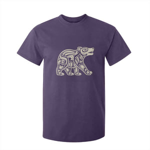 Bear Native Formline Art Salish Haida Tlingit Pacific Animal T Shirt For Kid TS14 Purple Print Your Wear