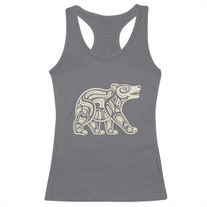 Bear Native Formline Art Salish Haida Tlingit Pacific Animal Racerback Tank Top TS14 Charcoal Print Your Wear