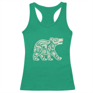 Bear Native Formline Art Salish Haida Tlingit Pacific Animal Racerback Tank Top TS14 Irish Green Print Your Wear