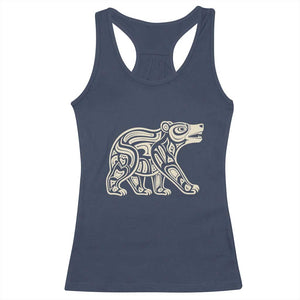 Bear Native Formline Art Salish Haida Tlingit Pacific Animal Racerback Tank Top TS14 Navy Print Your Wear
