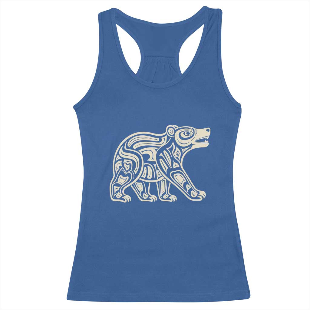 Bear Native Formline Art Salish Haida Tlingit Pacific Animal Racerback Tank Top TS14 Royal Blue Print Your Wear