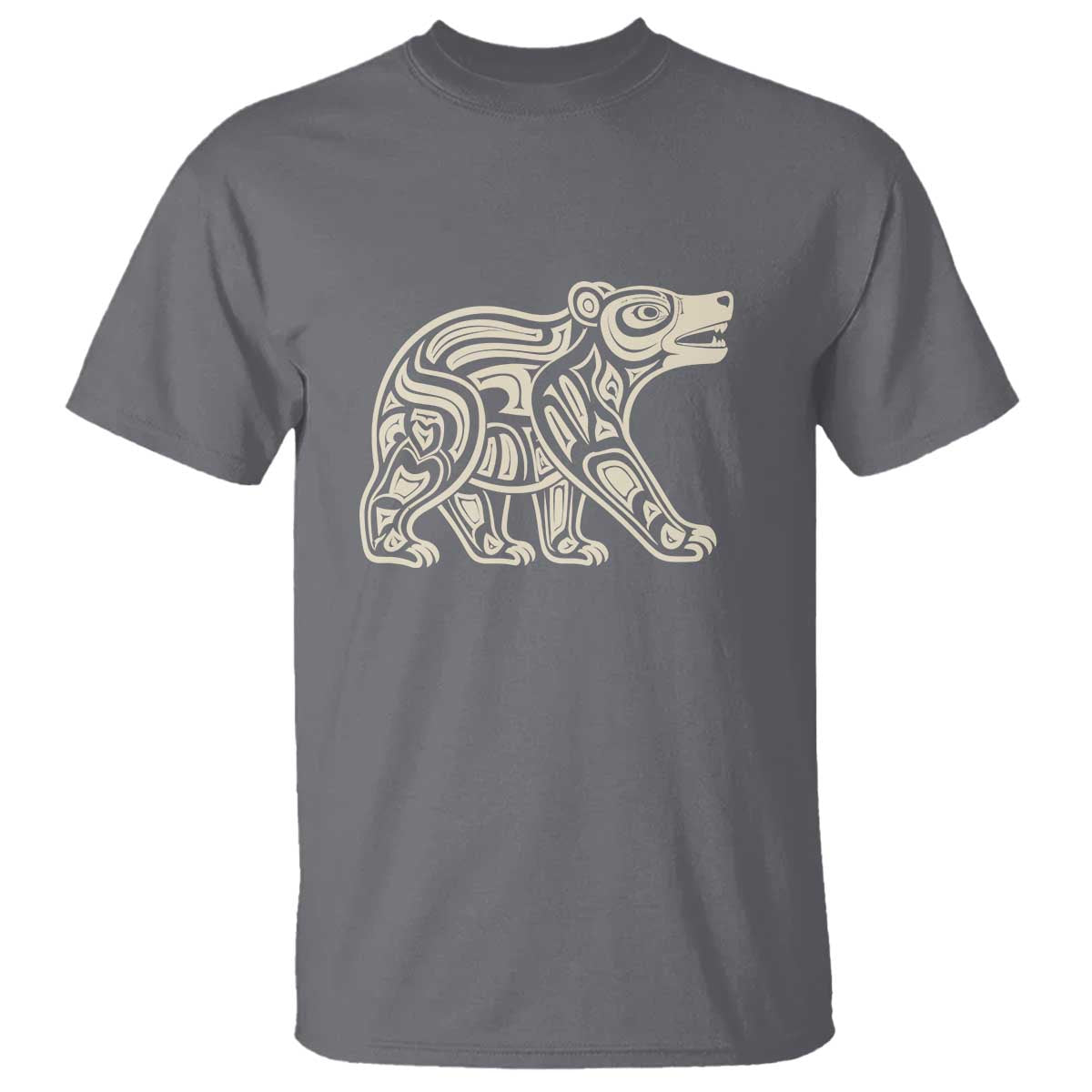 Bear Native Formline Art Salish Haida Tlingit Pacific Animal T Shirt TS14 Charcoal Print Your Wear