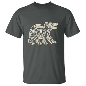 Bear Native Formline Art Salish Haida Tlingit Pacific Animal T Shirt TS14 Dark Heather Print Your Wear