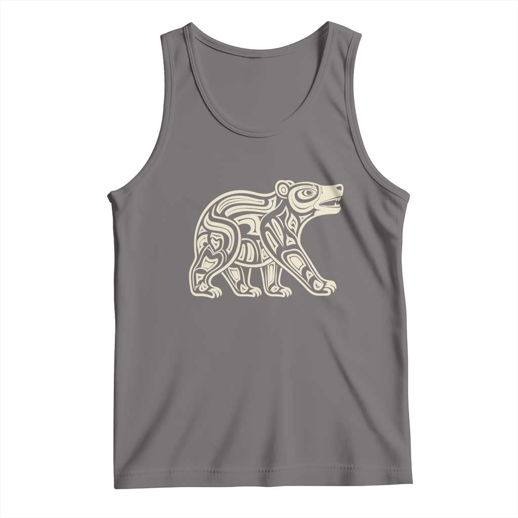 Bear Native Formline Art Salish Haida Tlingit Pacific Animal Tank Top TS14 Deep Heather Print Your Wear