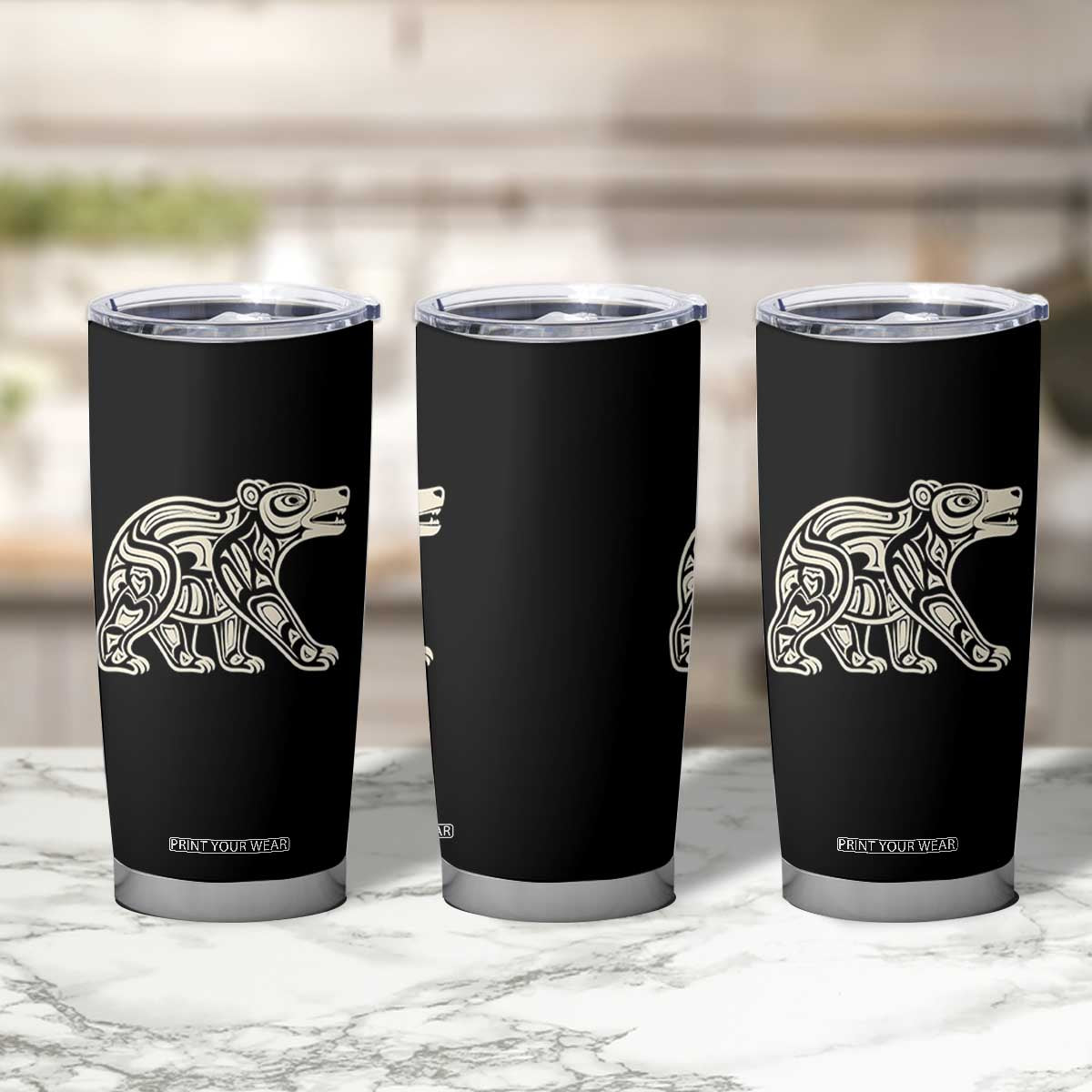 Bear Native Formline Art Salish Haida Tlingit Pacific Animal Tumbler Cup TS14 Print Your Wear