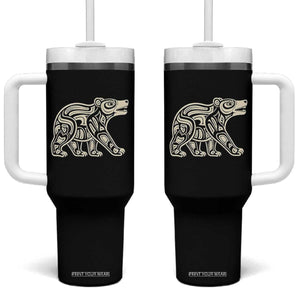 Bear Native Formline Art Salish Haida Tlingit Pacific Animal Tumbler With Handle TS14 One Size: 40 oz Black Print Your Wear
