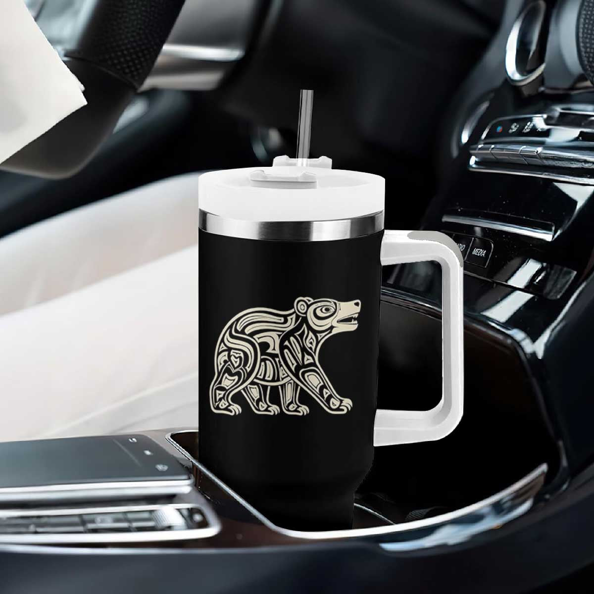 Bear Native Formline Art Salish Haida Tlingit Pacific Animal Tumbler With Handle TS14 Print Your Wear